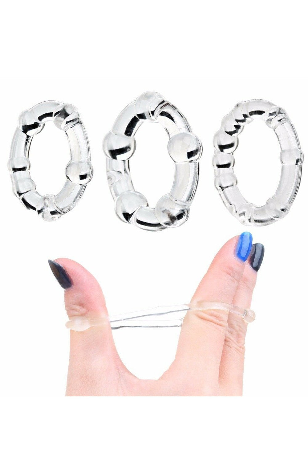 3 cockrings extensibles transparents