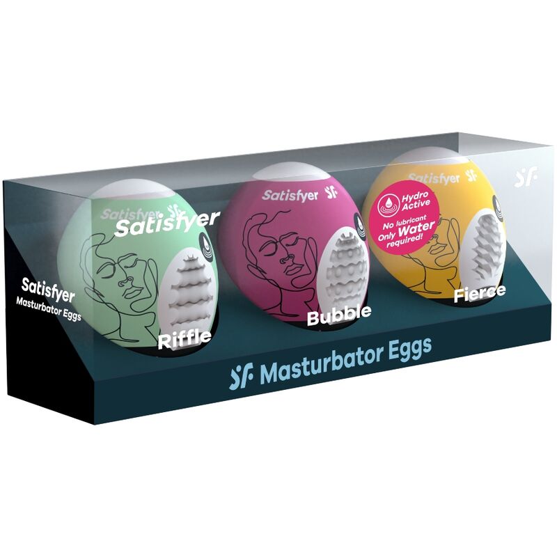 SATISFYER - 3 OEUFS MASTURBATEURS RIFFLE, BUBBLE & FIERCE