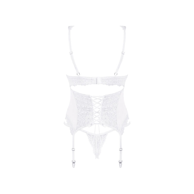 OBSESSIVE - CORSET ET STRING AMOR BLANCO S/M