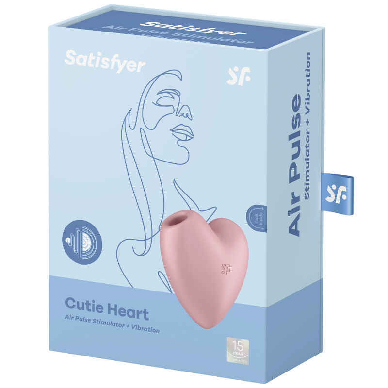 SATISFYER - STIMULATEUR ET VIBRATEUR CUTIE HEART AIR PULSE BLEU