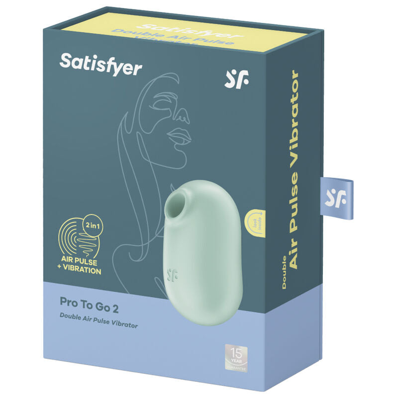 SATISFYER - STIMULATEUR ET VIBRATEUR DOUBLE AIR PULSE PRO TO GO 2 VIOLET