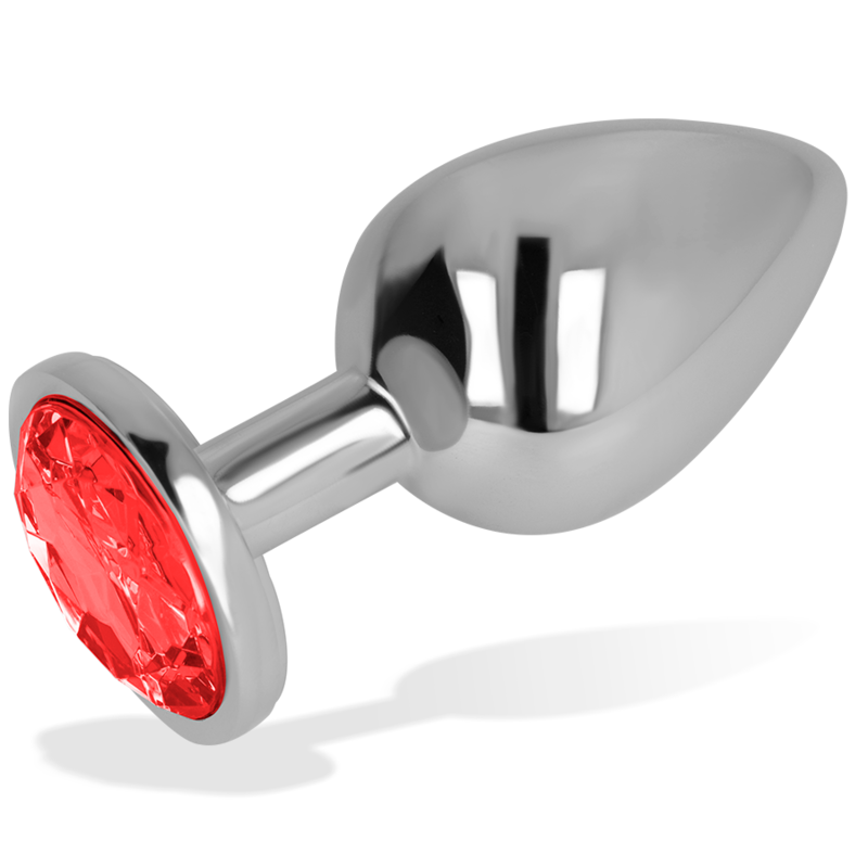 OHMAMA - PLUG ANAL AVEC CRISTAL ROUGE 7 CM