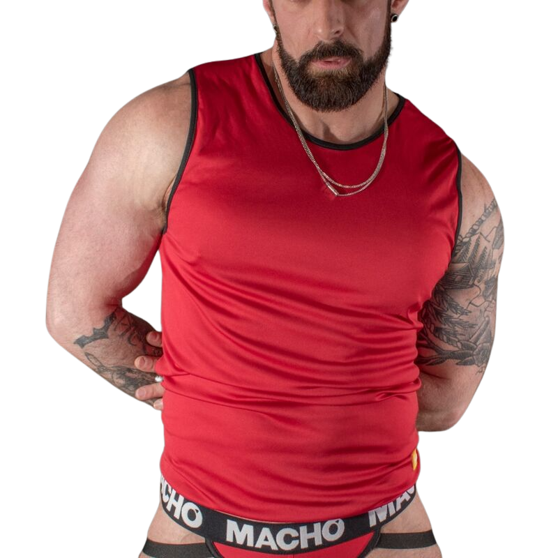 MACHO - T-SHIRT ROUGE S/M