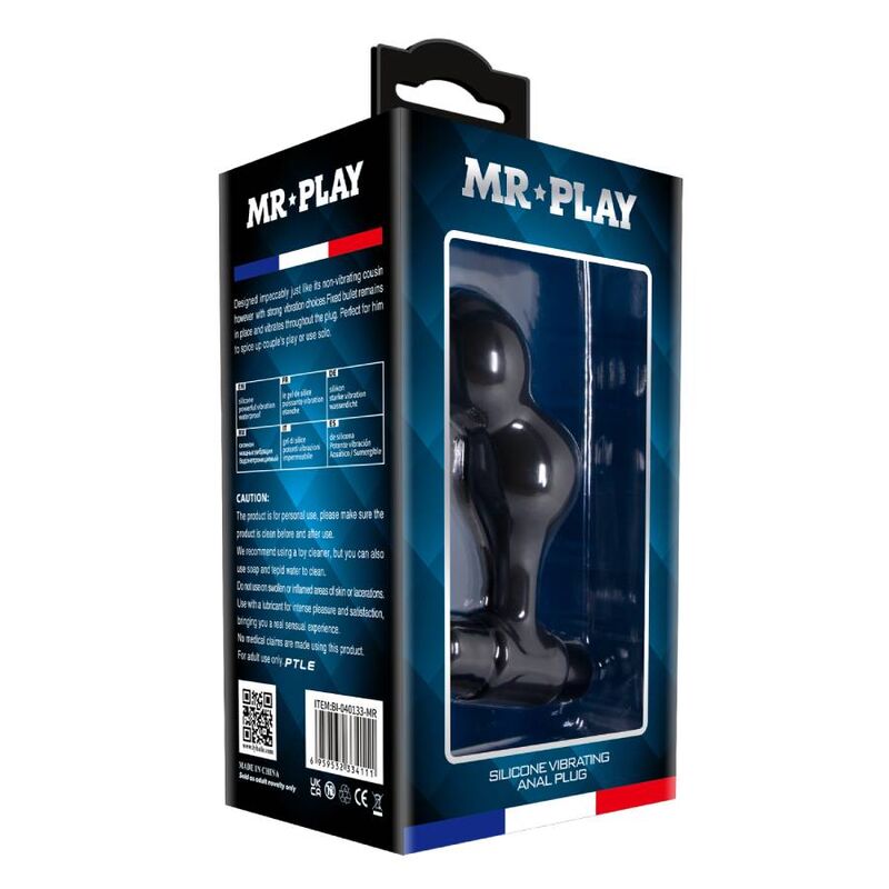 MR PLAY - PLUG ANAL VIBRATEUR EN SILICONE NOIR