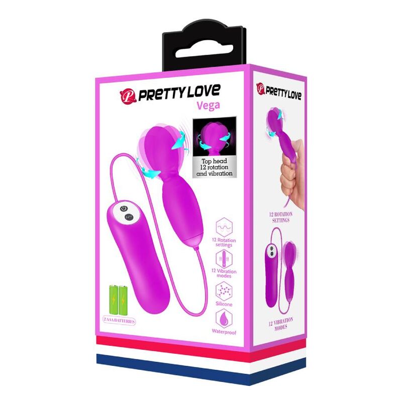 PRETTY LOVE - MASSEUR  ROTATION ET VIBRATION VEGA 12 FONCTIONS FUCHSIA