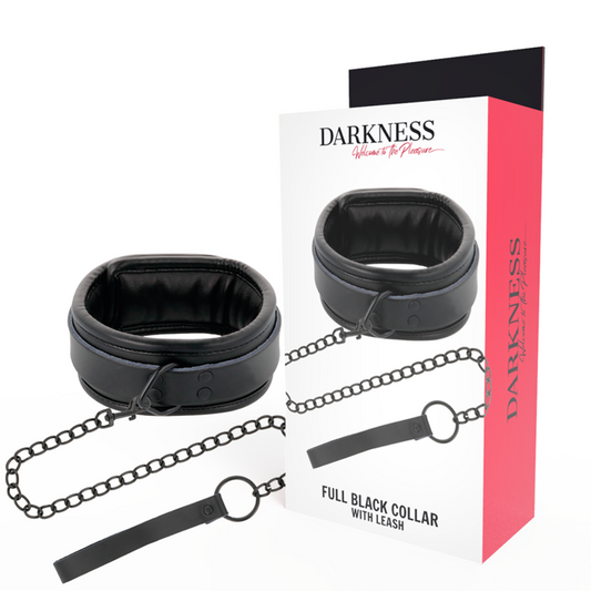 DARKNESS - COLLIER NOIR AVEC CHAÎNE