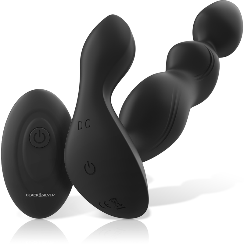 BLACK&SILVER - TÉLÉCOMMANDE EN SILICONE POUR PLUG ANAL CORA