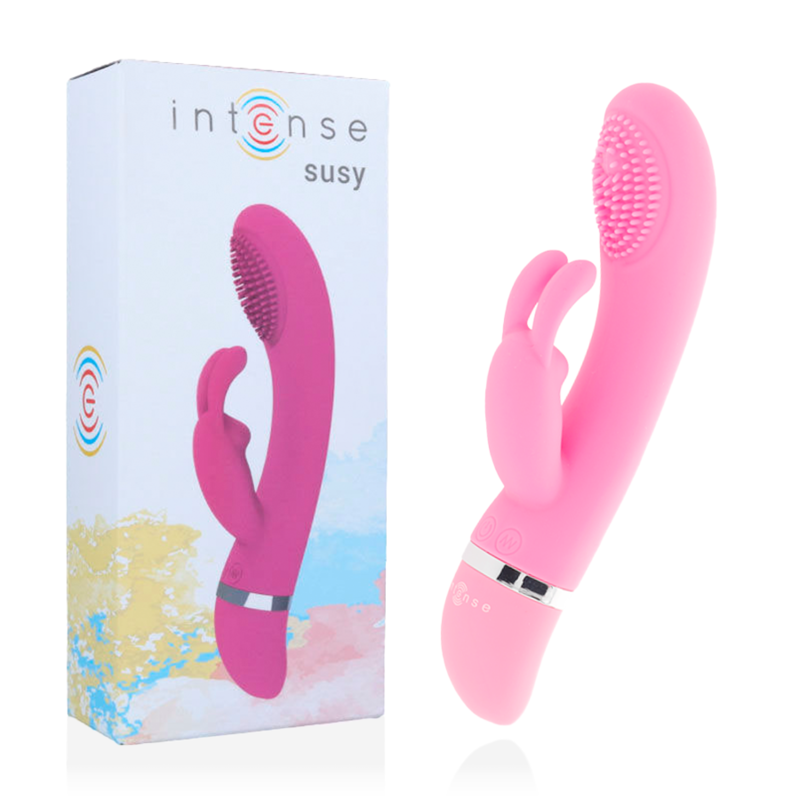 INTENSE - VIBRATEUR OSCILLANT SUSY SILICONE LAPIN ROSE