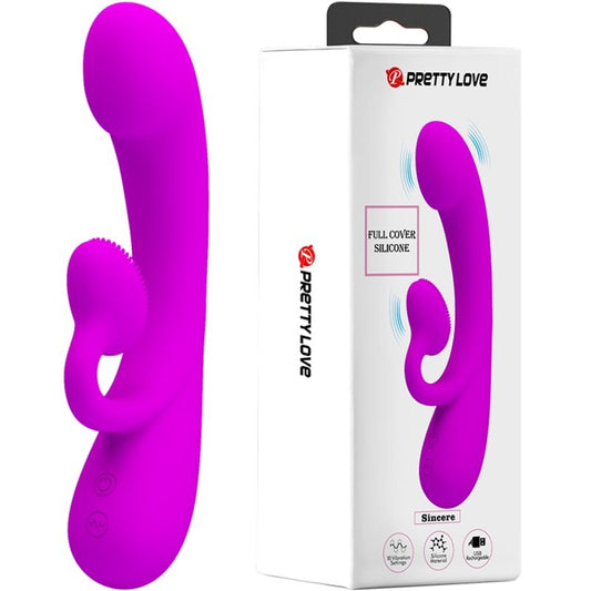 PRETTY LOVE - VIBRATEUR SINCERE ET VENTOUSE DE CLITORIS SILICONE VIOLET