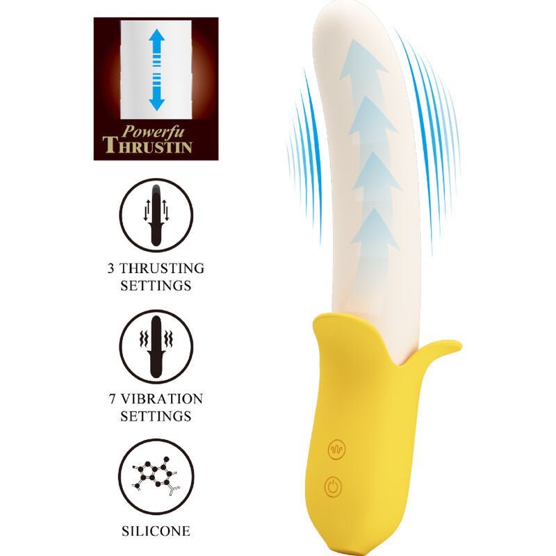 PRETTY LOVE - BANANA GEEK SUPER POWER 7 VIBRATIONS UP&DOWN SILICONE NOIR