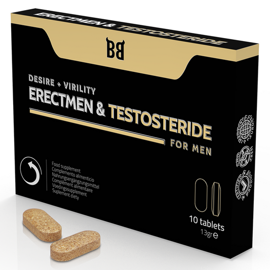 BLACK BULL - ERECTMEN & TESTOSTERIDE PUISSANCE ET TESTOSTÉRONE POUR HOMMES 10 GÉLULES