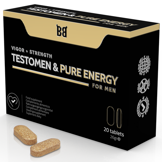 BLACK BULL - TESTOMEN & PURE ENERGY ENHANCER POUR HOMMES 20 GÉLULES