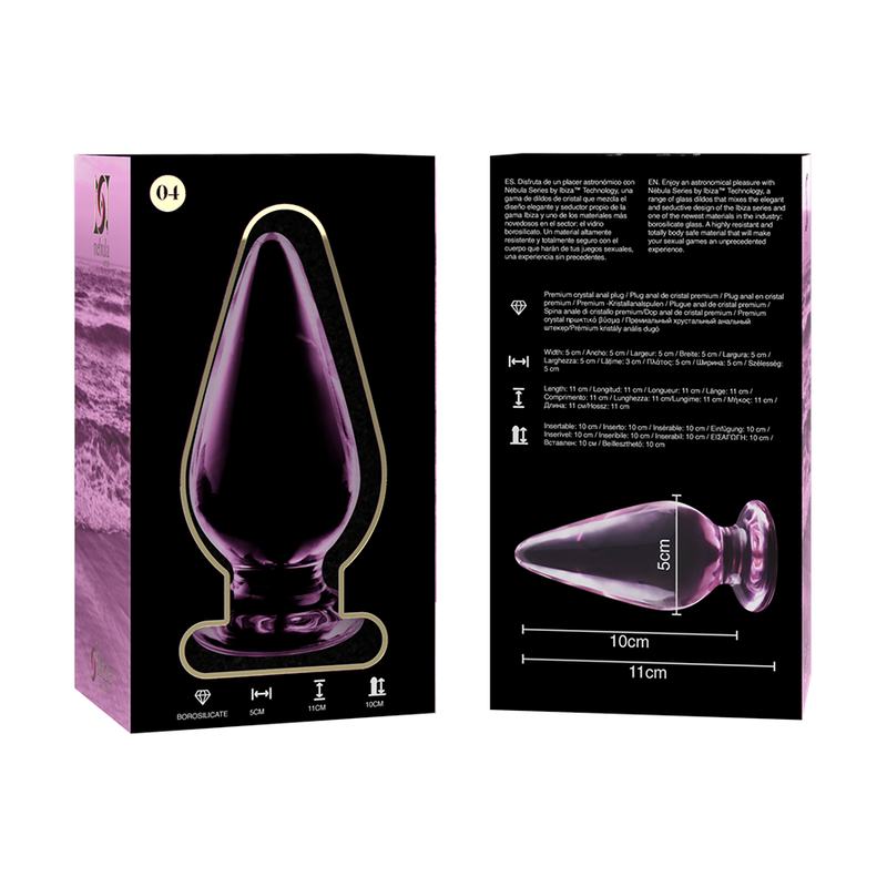 NEBULA SERIES BY IBIZA - PLUG ANAL MODÈLE 4 VERRE BOROSILICATE CLAIR 11 CM -O- 5 CM