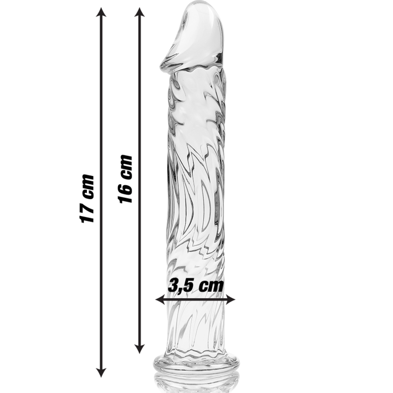 NEBULA SERIES BY IBIZA - MODÈLE 12 GODE EN VERRE BOROSILICATE CLAIR 17 CM -O- 3.5 CM