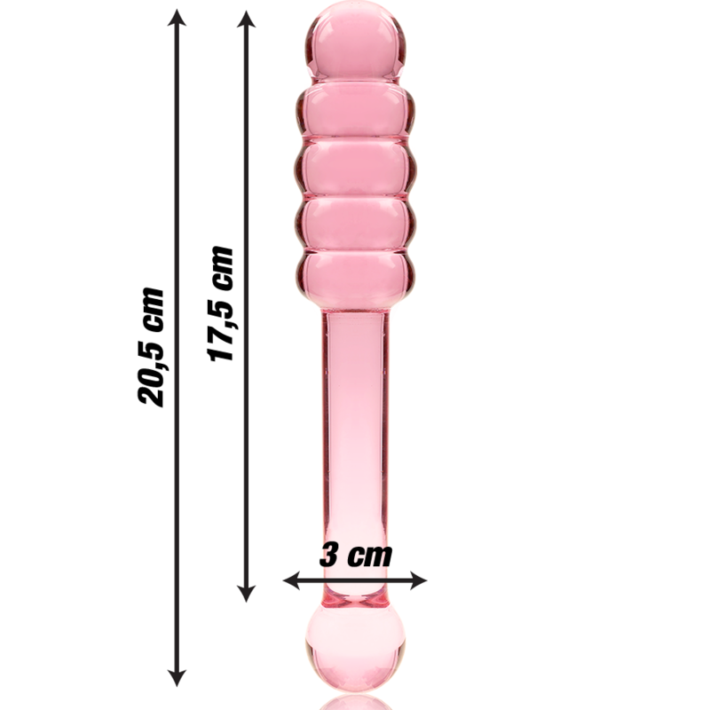 NEBULA SERIES BY IBIZA - MODÈLE 20 GODE EN VERRE BOROSILICATE CLAIR 20.5 CM -O- 3 CM