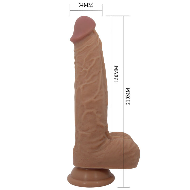 PRETTY LOVE - GODE EN SILICONE JONATHAN 3 VIBRATIONS + 3 MESURES DINSERTION TÉLÉCOMMANDE 21 CM