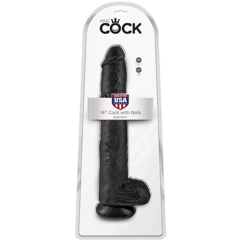 KING COCK - PÉNIS RÉALISTE AVEC BOULES 30.5 CM NOIR