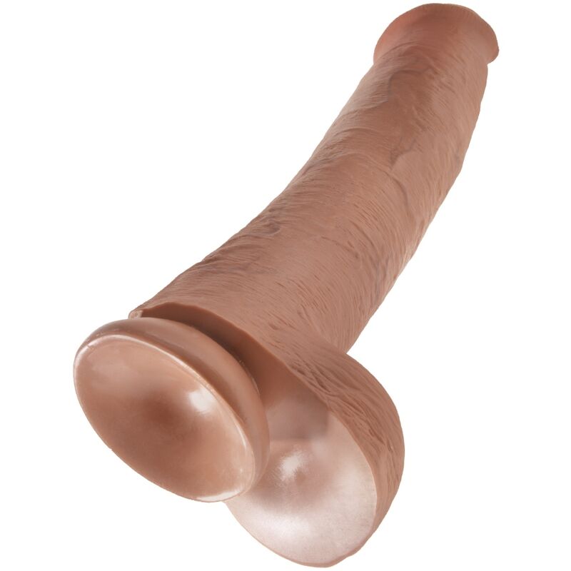 KING COCK - PÉNIS RÉALISTE AVEC BOULES 34.2 CM CARAMEL