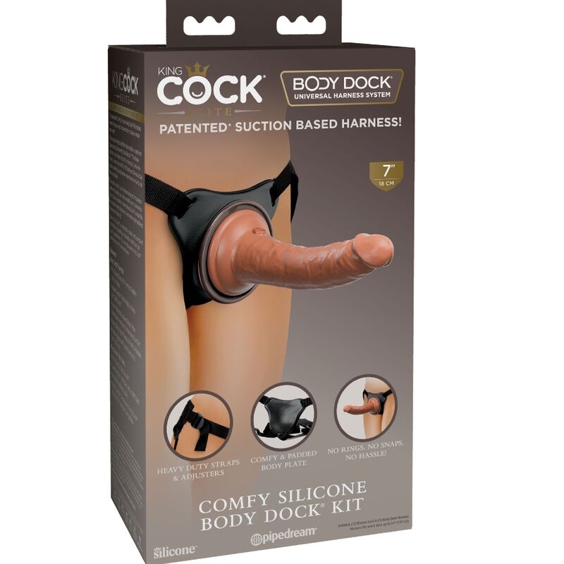 KING COCK - ELITE HARNAIS RÉGLABLE CONFORTABLE AVEC GODE 17.8 CM