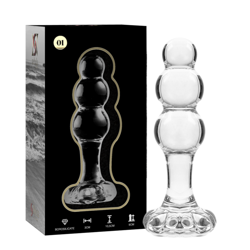 NEBULA SERIES BY IBIZA - MODÈLE 1 BOUCHON EN VERRE BOROSILICATE TRANSPARENT 10.5 CM -O- 3 CM