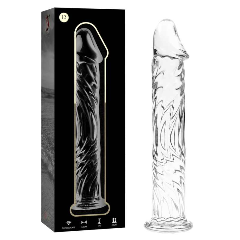 NEBULA SERIES BY IBIZA - MODÈLE 12 GODE EN VERRE BOROSILICATE CLAIR 17 CM -O- 3.5 CM