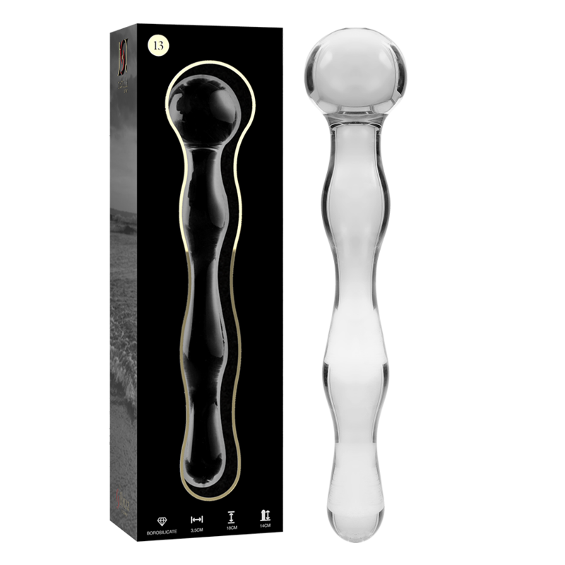 NEBULA SERIES BY IBIZA - MODÈLE 13 GODE EN VERRE BOROSILICATE CLAIR 18 CM -O- 3.5 CM