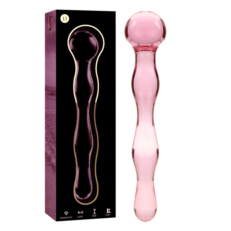 NEBULA SERIES BY IBIZA - MODÈLE 13 GODE EN VERRE BOROSILICATE CLAIR 18 CM -O- 3.5 CM