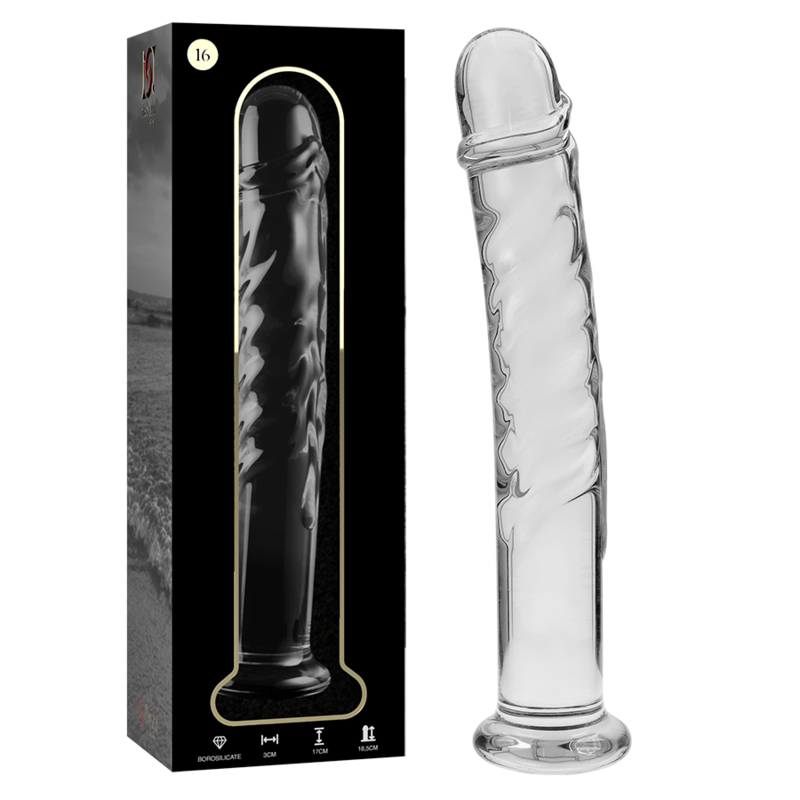 NEBULA SERIES BY IBIZA - MODÈLE 16 GODE EN VERRE BOROSILICATE CLAIR 18.5 CM -O- 3 CM