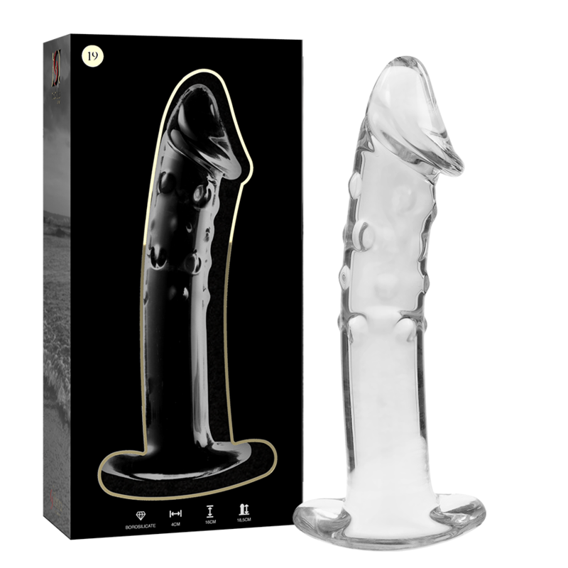 NEBULA SERIES BY IBIZA - MODÈLE 19 GODE EN VERRE BOROSILICATE CLAIR 18.5 CM -O- 4 CM