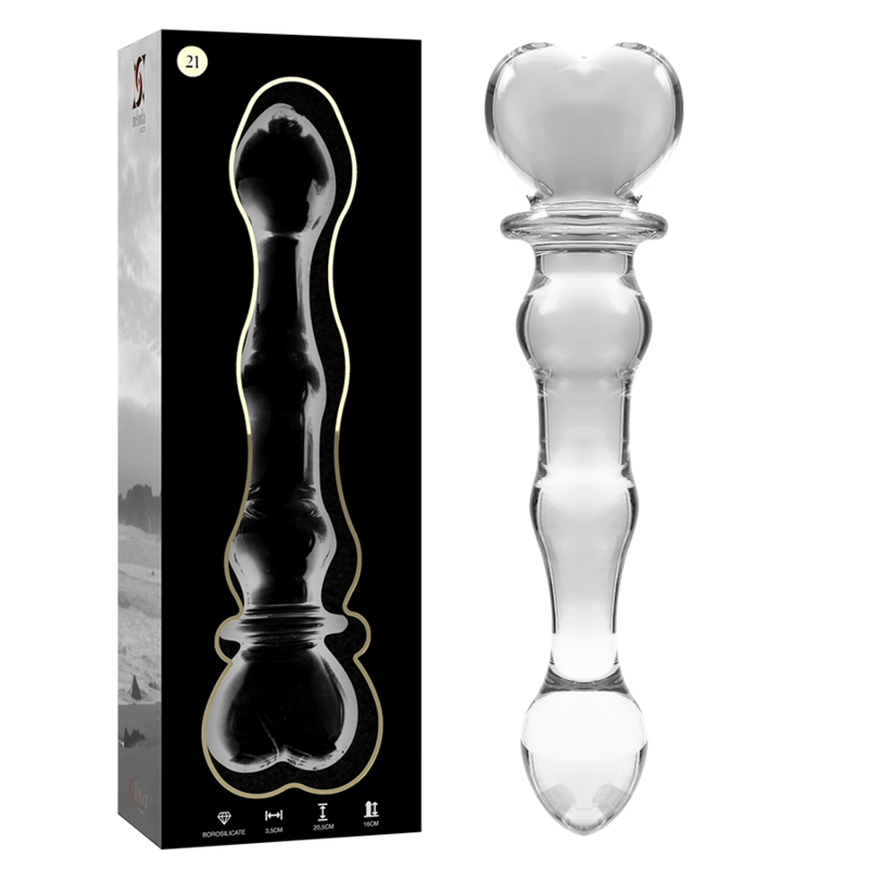 NEBULA SERIES BY IBIZA - MODÈLE 21 GODE EN VERRE BOROSILICATE CLAIR 20.5 CM -O- 3.5 CM