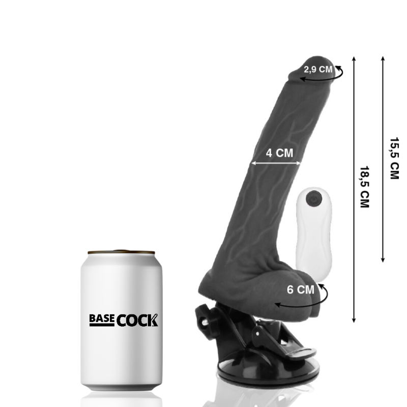 BASECOCK - VIBRATEUR ARTICULABLE TÉLÉCOMMANDE NATUREL 18.5 CM -O- 4 CM