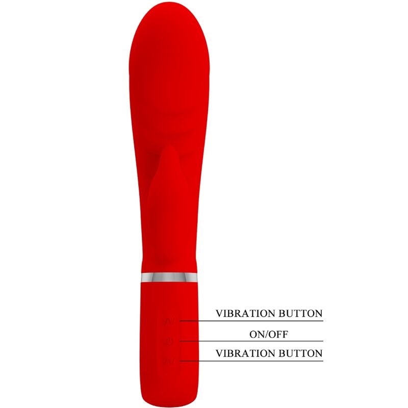 PRETTY LOVE - VIBRATEUR MULTIFONCTION G-SPOT PRESCOTT ROUGE