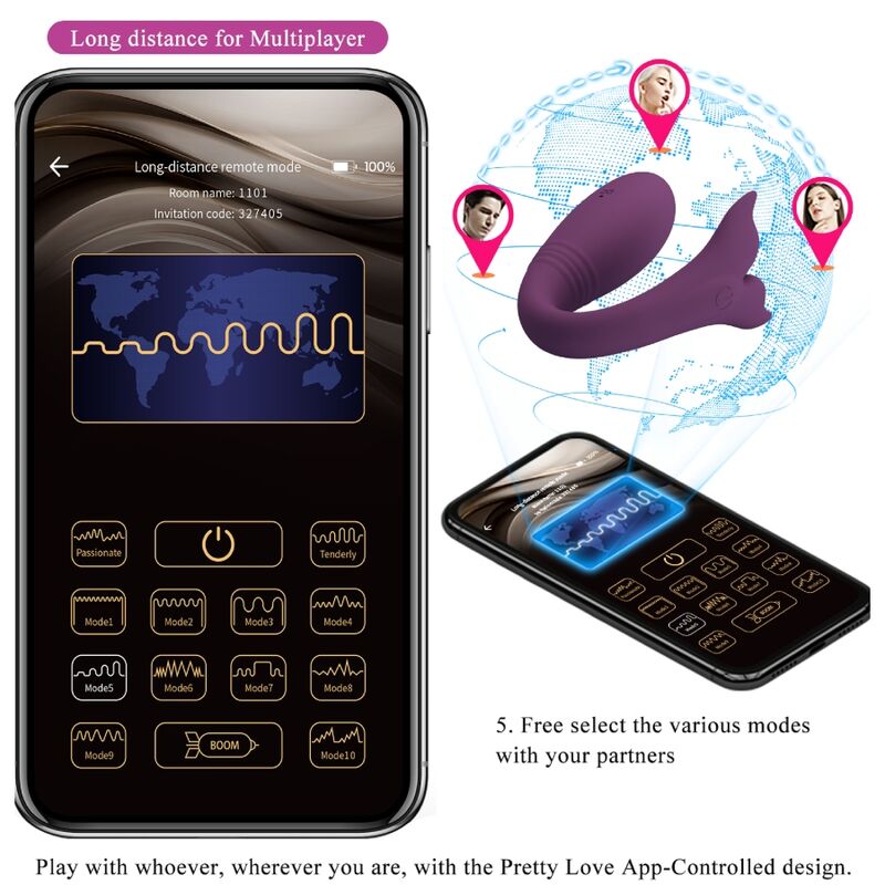 PRETTY LOVE - TÉLÉCOMMANDE JAYLEEN VIBRATOR APP VIOLET