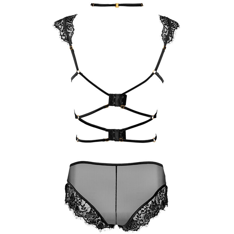 LIVCO CORSETTI FASHION - PALMENOM LC 90614 SOUTIEN-GORGE + CULOTTE NOIR