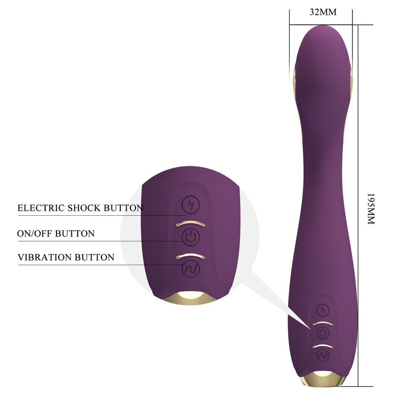 PRETTY LOVE - VIBRATEUR ELECTROSHOCK HECTOR PAR APP CONTROL VIOLET