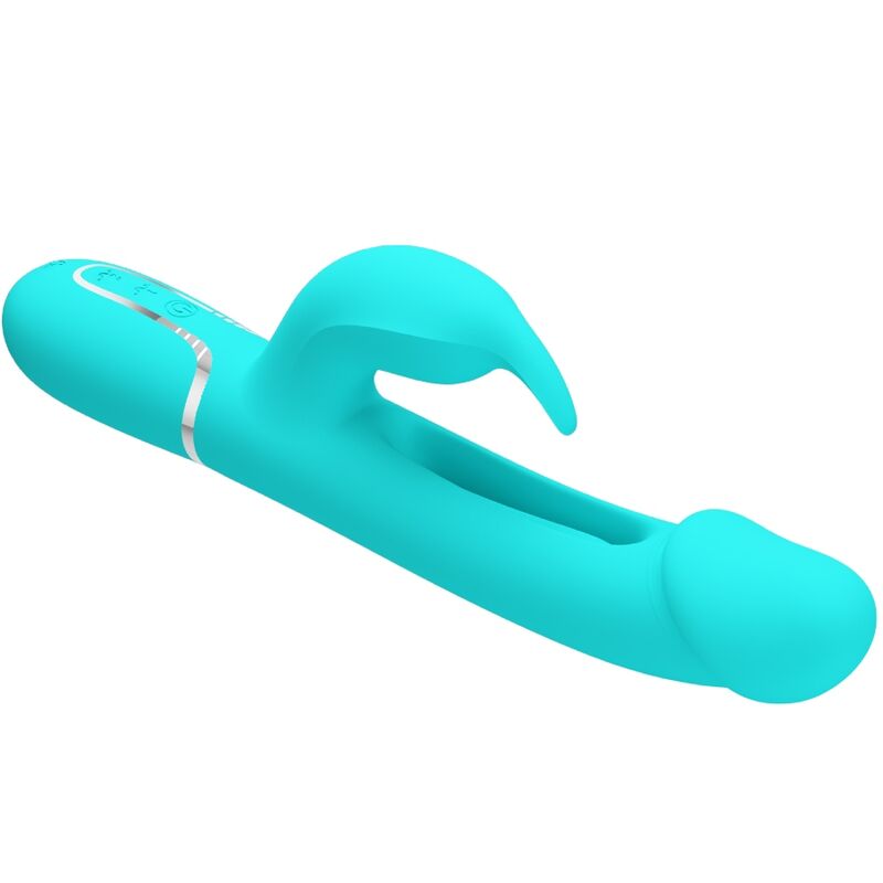 PRETTY LOVE - VIBRATEUR DEJON RABBIT 3 EN 1 MULTIFONCTION VERT AQUA