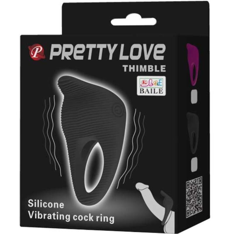 PRETTY LOVE - ANNEAU VIBRATEUR THIMBLE NOIR