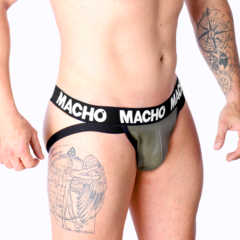 MACHO - MX27GR JOCK CUIR GRIS BEIGE S