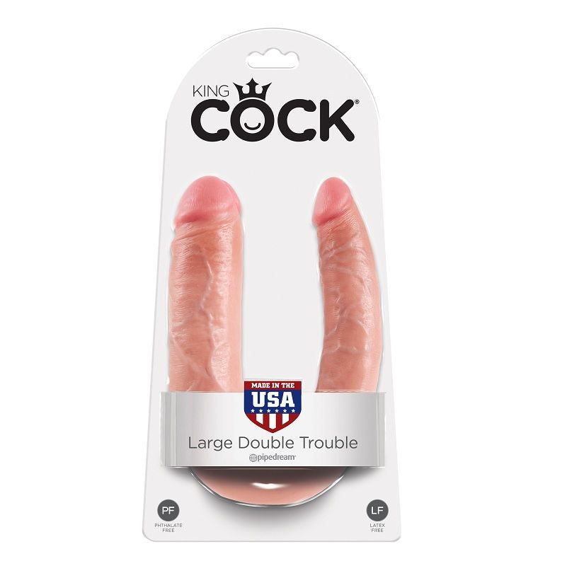 KING COCK - GODE DOUBLE PÉNÉTRATION 17.8 CM NATUREL