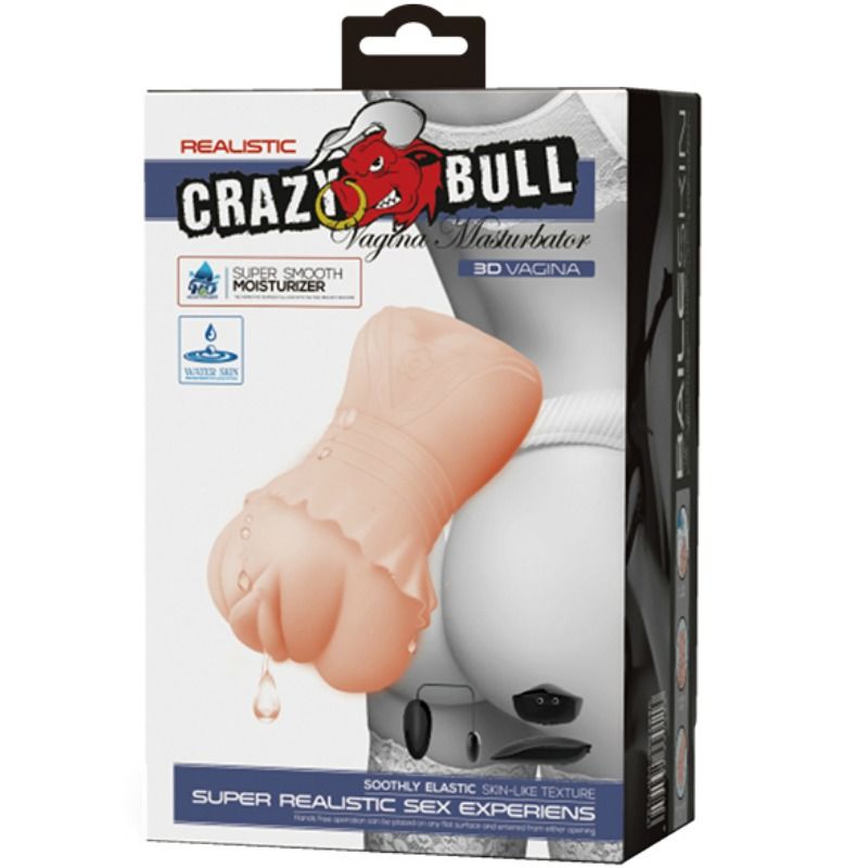 CRAZY BULL - MASTURBADEUR VAGIN PEAU D'EAU AVEC BALLES VIBRANTES