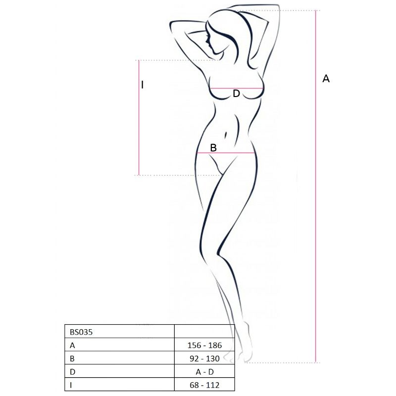 PASSION - FEMME BS035 BODYSTOCKING NOIR TAILLE UNIQUE