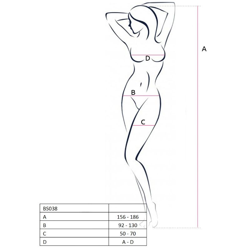 PASSION - FEMME BS038 BODYSTOCKING NOIR TAILLE UNIQUE