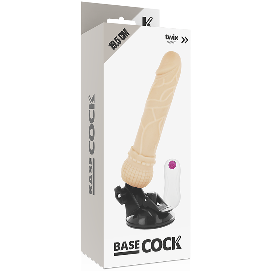 BASECOCK - VIBRATEUR TÉLÉCOMMANDE NATUREL RÉALISTE 19.5 CM -O- 4 CM