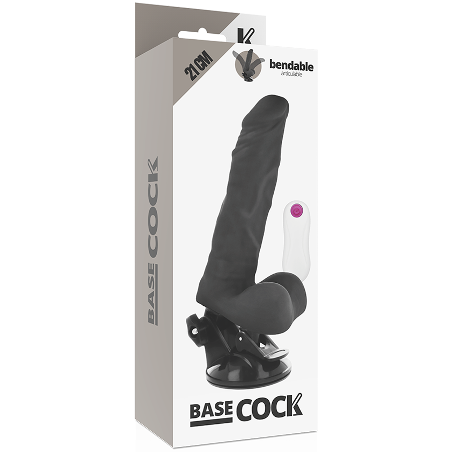 BASECOCK - VIBRATEUR ARTICULABLE TÉLÉCOMMANDE NATUREL 21 CM -O- 5 CM