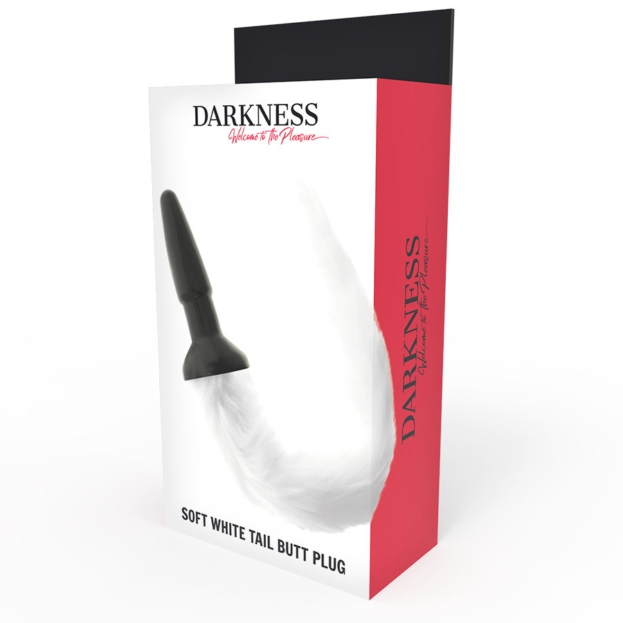 DARKNESS - PLUG ANAL EN SILICONE AVEC QUEUE BLANCHE