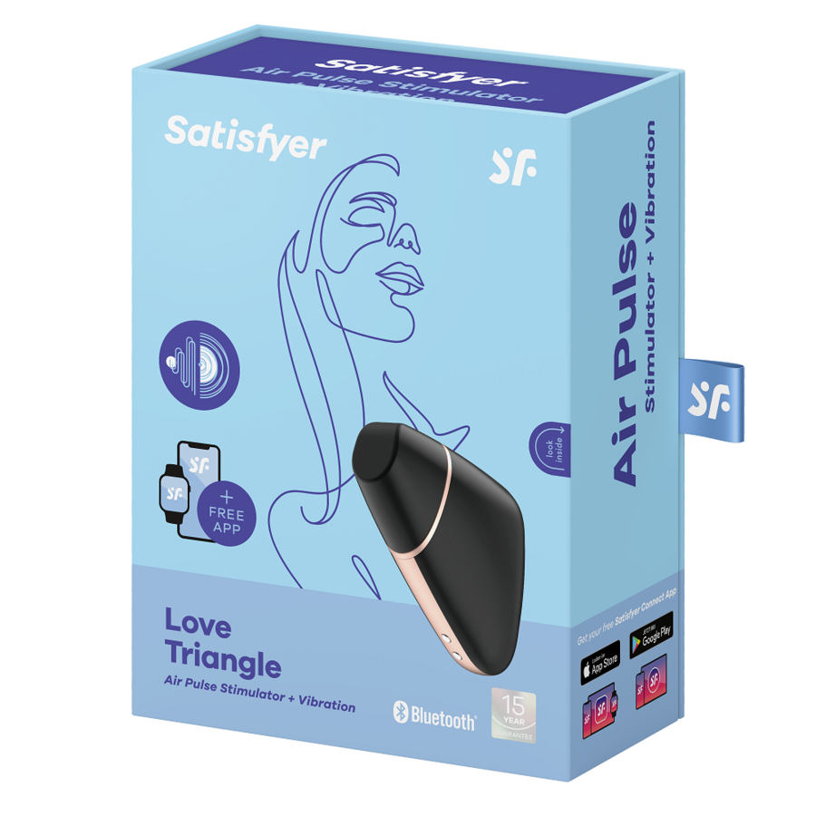 SATISFYER - STIMULATEUR ET VIBRATEUR AIR LOVE TRIANGLE NOIR