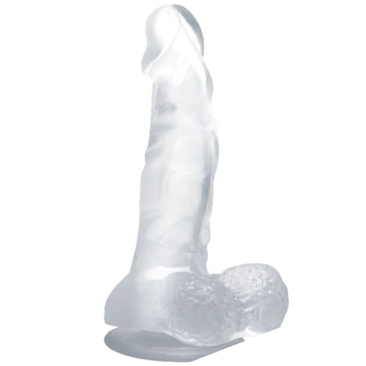 BAILE - GODE RÉALISTE AVEC VENTOUSE ET TESTICULES 16.7 CM TRANSPARENT